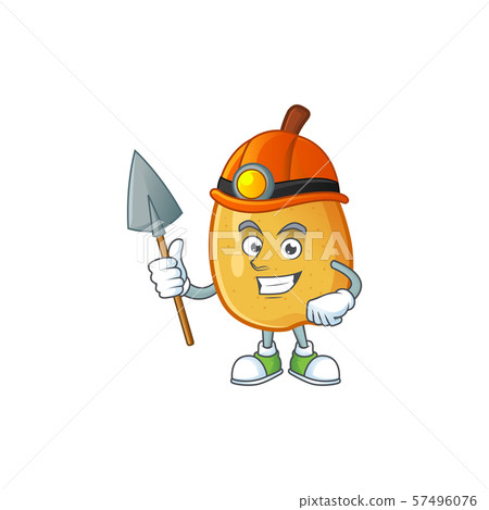 Miner ripe fragrant pear fruit cartoon character Miner ripe fragrant pear fruit cartoon character 57496076