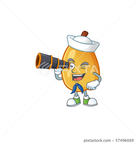 Sailor with binocular ripe fragrant pear fruit cartoon character Sailor with binocular ripe fragrant pear fruit cartoon character 57496089