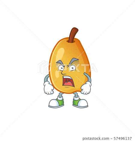Angry ripe fragrant pear fruit cartoon character Angry ripe fragrant pear fruit cartoon character 57496137