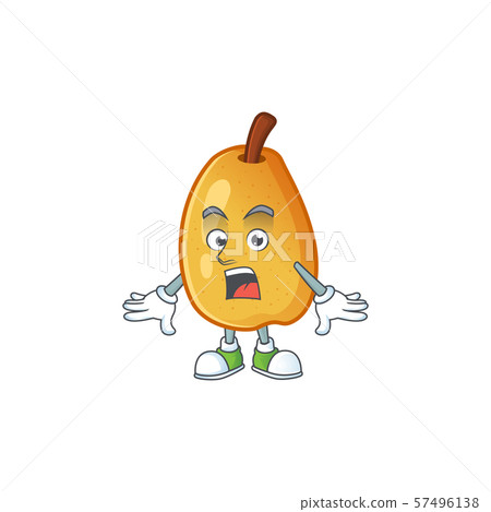 Surprised ripe fragrant pear fruit cartoon character Surprised ripe fragrant pear fruit cartoon character 57496138