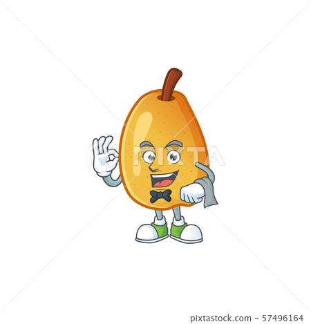 Waiter ripe fragrant pear fruit cartoon character Waiter ripe fragrant pear fruit cartoon character 57496164
