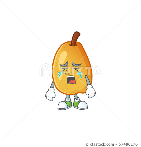Crying ripe fragrant pear fruit cartoon character Crying ripe fragrant pear fruit cartoon character 57496170