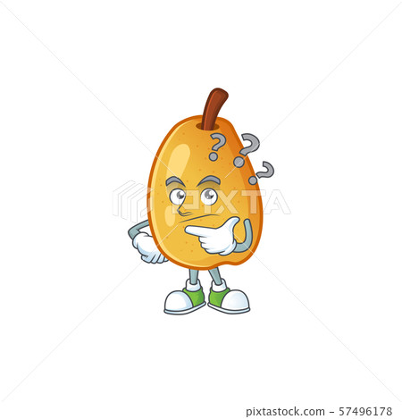 Thinking ripe fragrant pear fruit cartoon character Thinking ripe fragrant pear fruit cartoon character 57496178