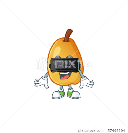 Virtual reality ripe fragrant pear fruit cartoon character Virtual reality ripe fragrant pear fruit cartoon character 57496204