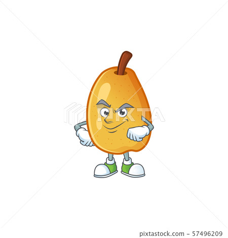 Smirking sweet fragrant pear cartoon on white background Smirking sweet fragrant pear cartoon on white background 57496209