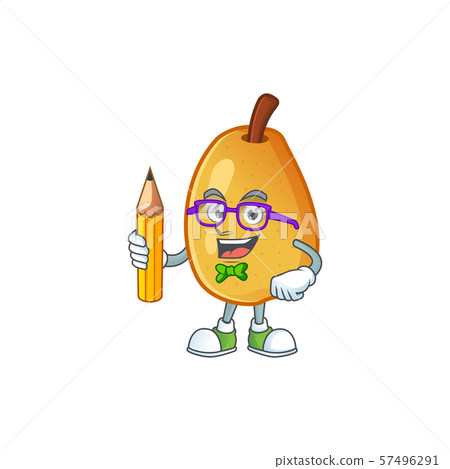 Student sweet fragrant pear cartoon on white background Student sweet fragrant pear cartoon on white background 57496291