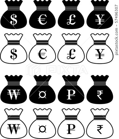 Gold bag icon illustration Gold bag icon illustration 57496307