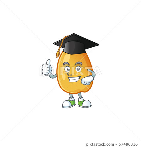 Graduation sweet fragrant pear cartoon on white background Graduation sweet fragrant pear cartoon on white background 57496310