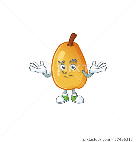 Grinning sweet fragrant pear cartoon on white background Grinning sweet fragrant pear cartoon on white background 57496313