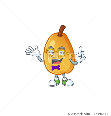 Geek sweet fragrant pear cartoon on white background Geek sweet fragrant pear cartoon on white background 57496315