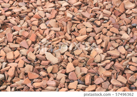 Laid terracotta pieces, exterior, cracked pottery, unglazed, terracotta pots 57496362