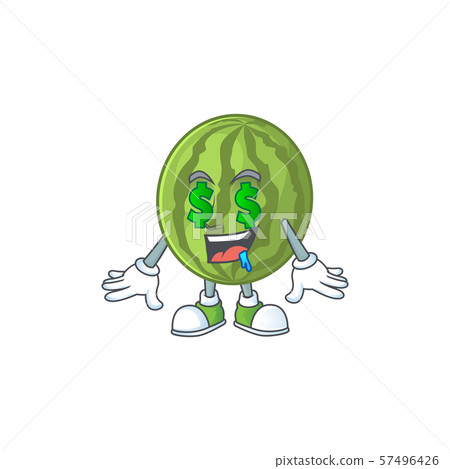 Money Eye Watermelon Character Mascot For Stock Illustration 57496426 Pixta