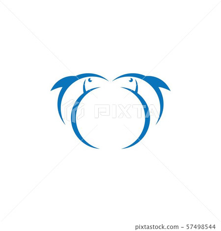 Fish jump Logo Template vector icon-插圖素材 [57498544] - PIXTA圖庫