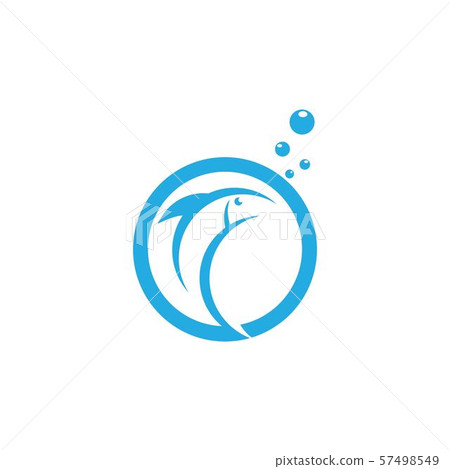Fish jump Logo Template vector icon - Stock Illustration [57498549] - PIXTA