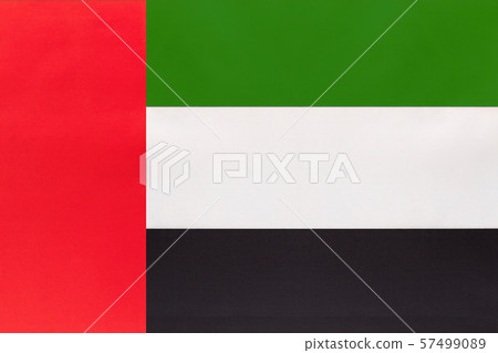 UAE national fabric flag, textile background. 57499089