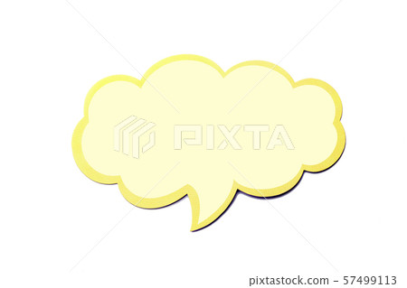 Speech bubble as a cloud with yellow border 57499113