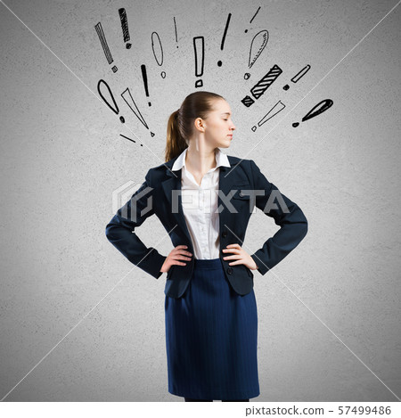 Thinking businesswoman Thinking businesswoman 57499486