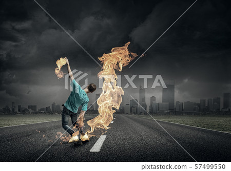 Teenager boy on skate Teenager boy on skate 57499550