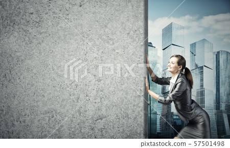 Blank concrete banner 57501498