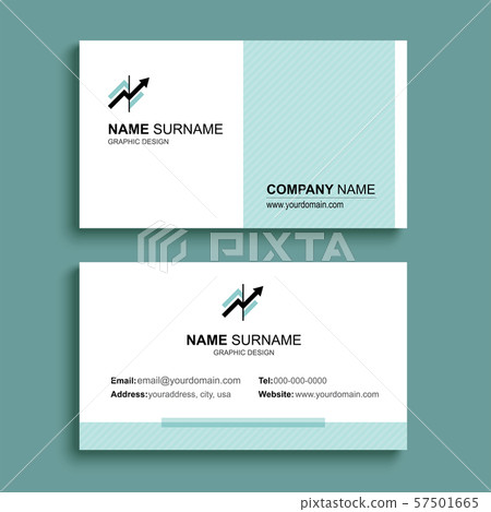 Minimal business card print template design. Green - Stock Illustration ...