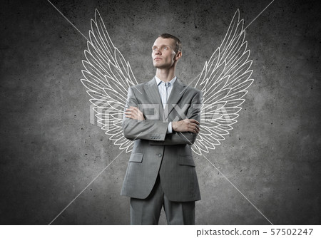 Businessman with wings 57502247