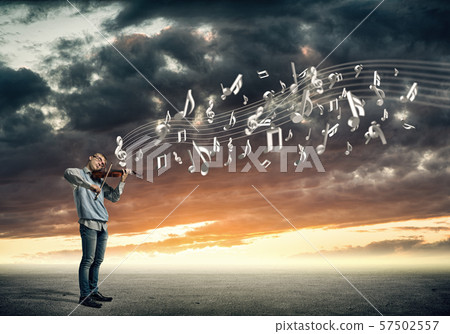 Boy play violin 57502557