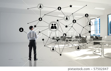 Networking and social communication concept as effective point for modern business Networking and social communication concept as effective point for modern business 57502847