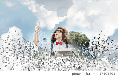 Creative inspiration of young female writer. Creative inspiration of young female writer. 57503193