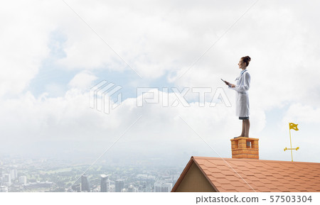 Woman doctor is ready to help the whole city 57503304