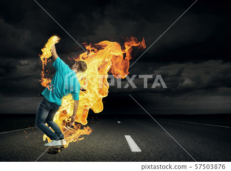 Teenager boy on skate 57503876