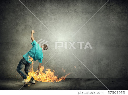 Teenager boy on skate Teenager boy on skate 57503955