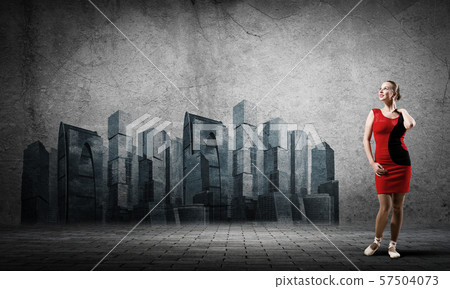 Ballerina in red dress 57504073