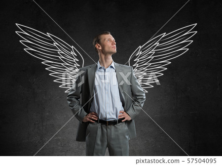 Businessman with wings Businessman with wings 57504095