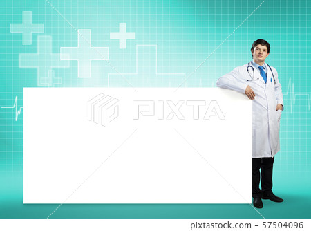 Doctor with banner Doctor with banner 57504096