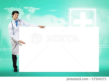 Doctor with banner Doctor with banner 57504271