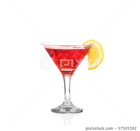 Cocktail with splash and lime slice isolated on Cocktail with splash and lime slice isolated on 57505392
