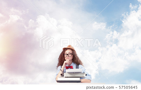 Creative inspiration of young female writer. 57505645