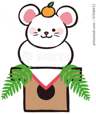 New Year's card material Child Nezumi Kagami-an 57506412