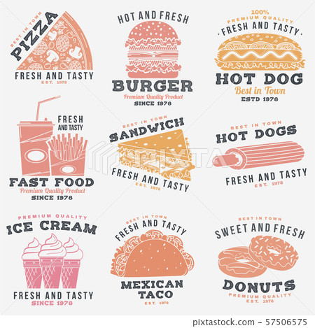 Premium Vector  Six hot pizza logo badge design set