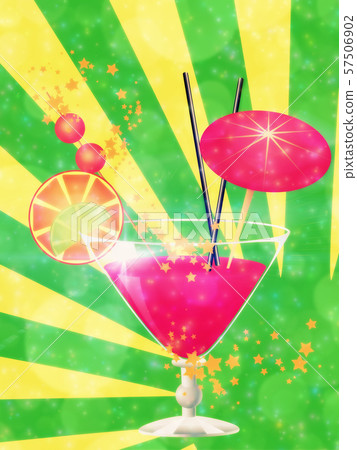 Pink cocktail with decorations 57506902