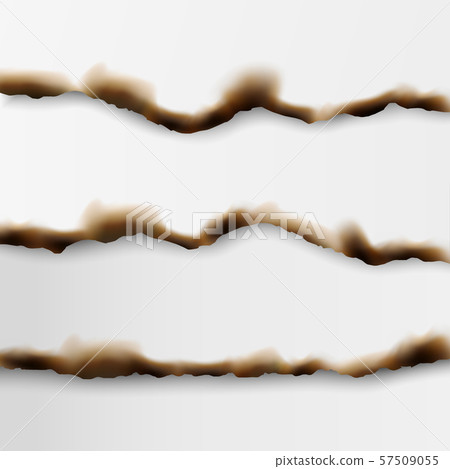 Set of vector realistic torn and burnt paper edges 57509055