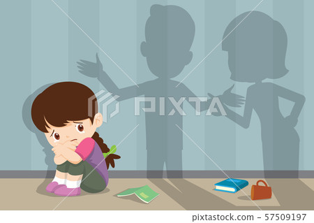 angry family quarreling with sad child angry family quarreling with sad child 57509197
