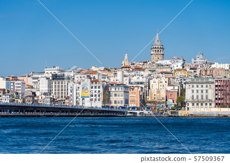 Istanbul skyline with view of Galata Tower in Turkey. Istanbul skyline with view of Galata Tower in Turkey. 57509367