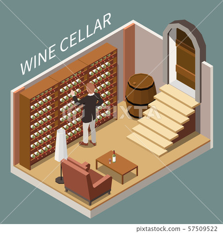 Wine Cellar Isometric Composition Wine Cellar Isometric Composition 57509522