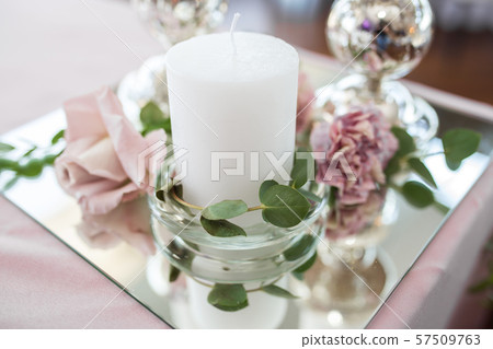 The wedding table setting for the newlyweds is The wedding table setting for the newlyweds is 57509763