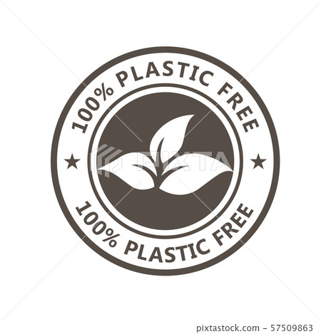 Plastic free product icon - eco seal for non toxic 57509863