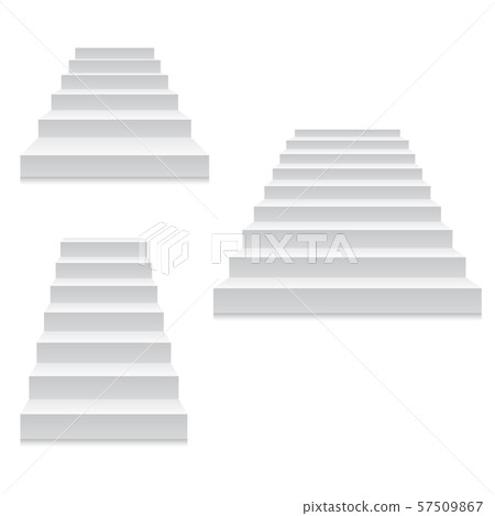 Staircase - white stairs template isolated on 57509867