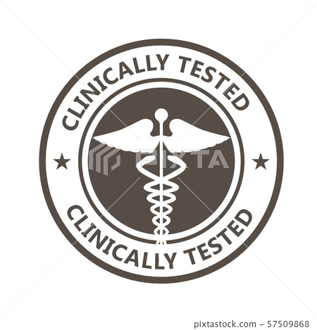 Clinically tested stamp with caduceus - clinically 57509868