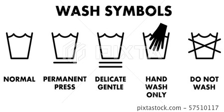 Laundry washing symbols, icons for different type 57510117