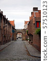 Old medieval street in Bruges, Belgium 57510123